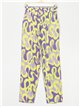 Printed trousers with buttons morado