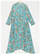 Floral maxi shirt dress turquesa