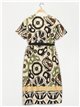 Oversized printed dress beis