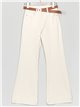Belted flare jeans beis (XS-XXL)