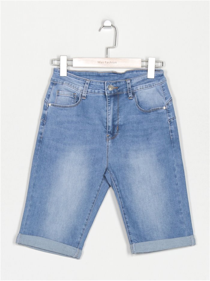 High waist bermuda shorts azul (36-46)