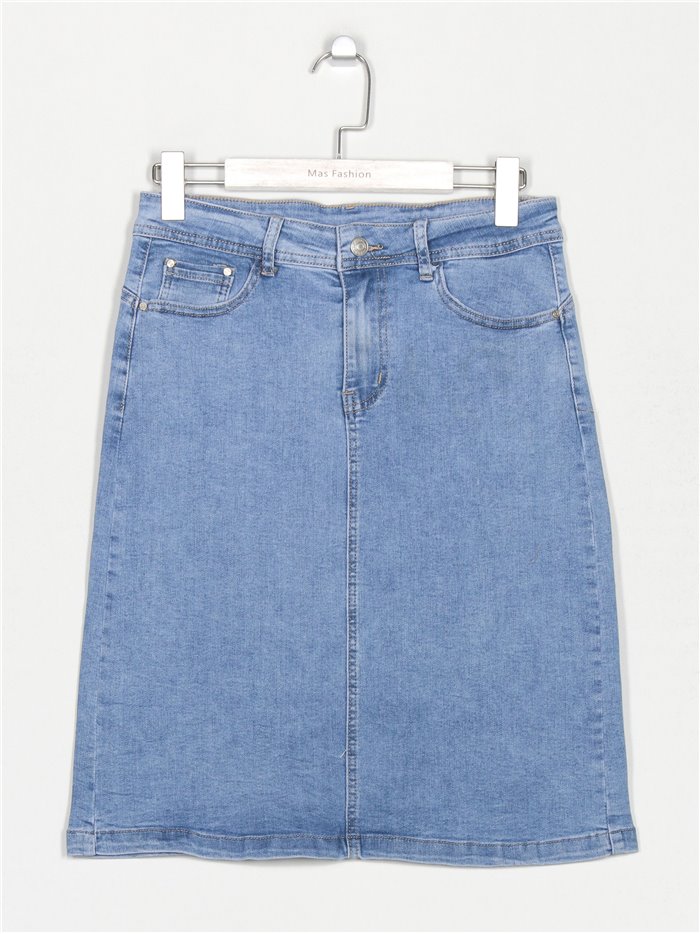 Denim basic skirt azul (40-52)
