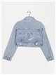 Cropped die-cut denim jacket azul (S-M-L-XL)