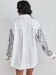 Sequinned denim overshirt blanco (S-M-L-XL)