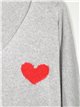 Oversized heart sweater gris