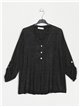 Oversized metallic thread blouse negro