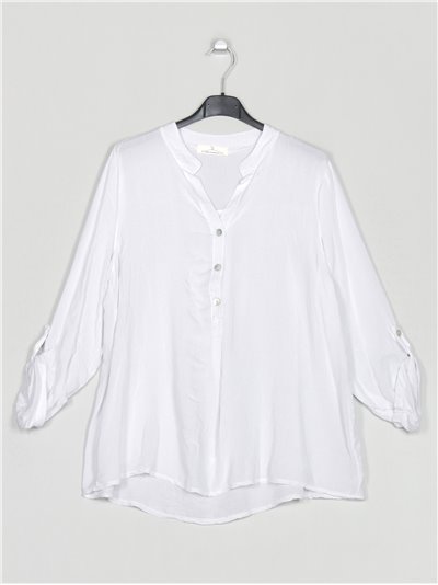Oversized metallic thread blouse blanco