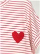 Striped heart t-shirt fucsia