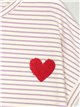 Camiseta rayas corazón lila