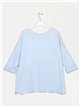 Oversized T-shirt with necklace azul-claro