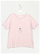 Oversized T-shirt with necklace rosa-claro