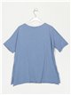 Camiseta amplia algodón azul-vaquero