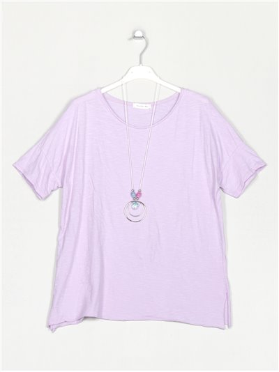 Camiseta amplia algodón lila