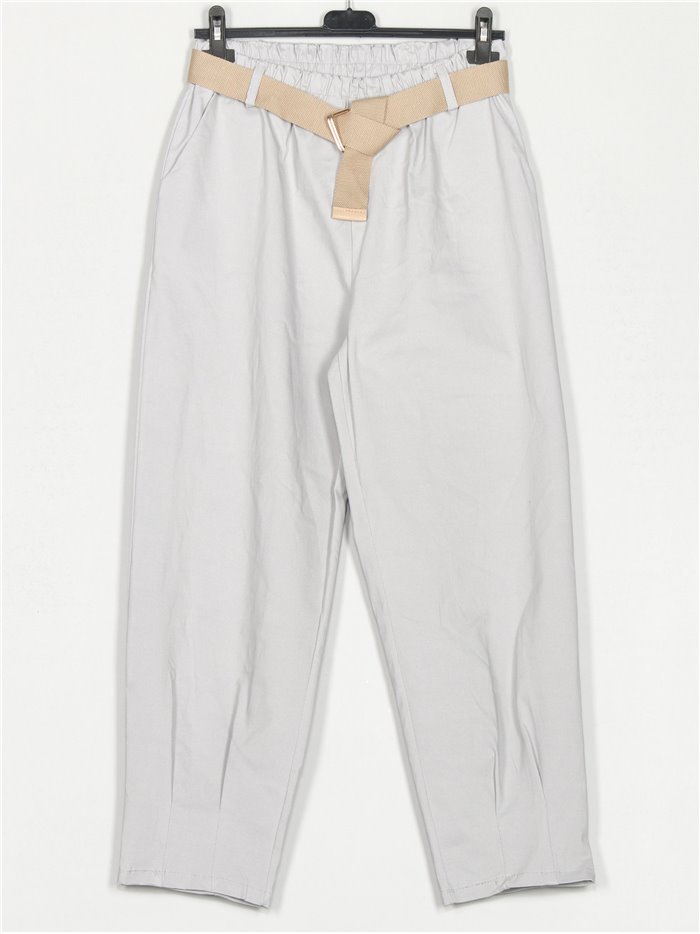 Belted slouchy trousers gris