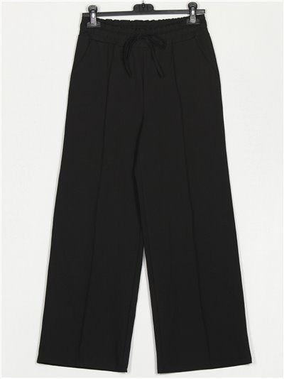 High waist straight trousers negro