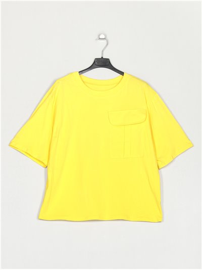 T-shirt with pocket amarillo