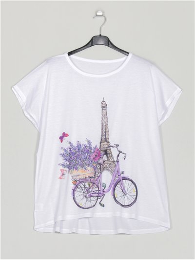 Camiseta amplia estampada bici