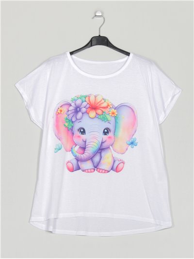 Oversized printed t-shirt elefante