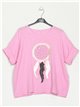 Plus size dream catcher blouse rosa