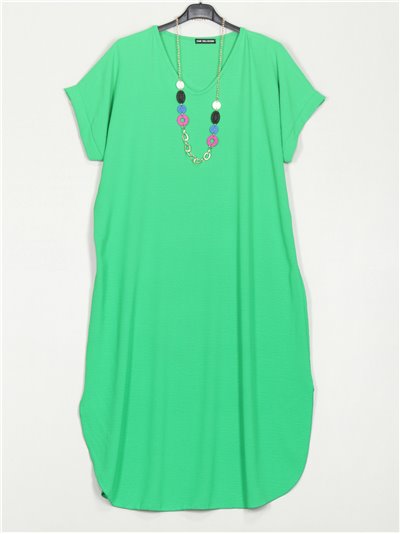 Plus size V-neck dress verde-hierba