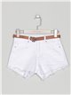 High waist belted denim shorts blanco (XS-XL)