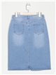 Plus size denim midi skirt azul (40-50)