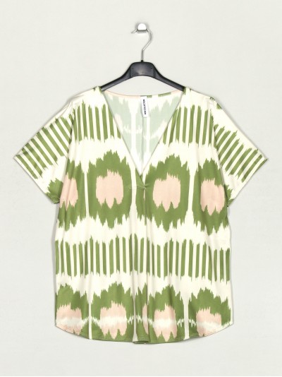 Flowing printed blouse verde-manzana