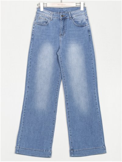 Jeans rectos tiro alto azul (S-XXL)