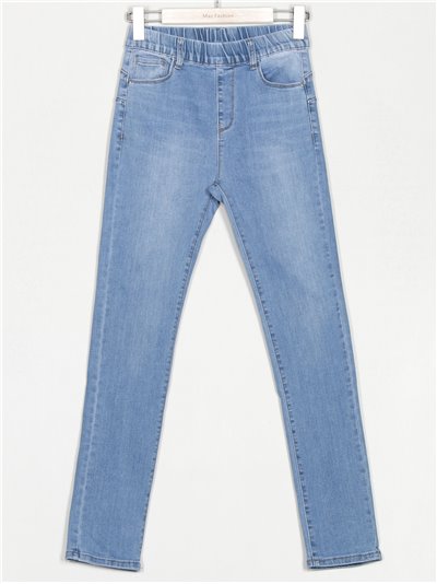 High elastic waist basic jeans azul (S-XXL)