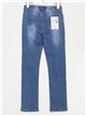 High elastic waist basic jeans azul (36-46)