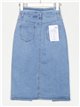 Denim midi skirt with a vent azul (XS-XL)
