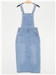 Denim pinafore dress with vents azul (S-XXL)