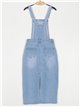 Denim pinafore dress with vents azul (S-XXL)