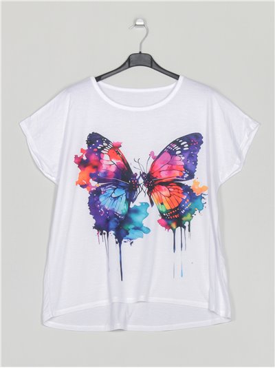 Camiseta amplia estampada mariposas