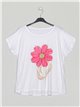 Camiseta amplia estampada flor
