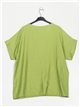 Plus size blouse with guipure verde-manzana