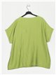 Plus size floral blouse verde-manzana