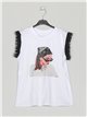 Girl t-shirt with tulle negro