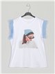 Girl t-shirt with tulle azul-claro