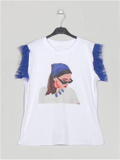 Girl t-shirt with tulle azulon