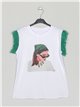 Girl t-shirt with tulle verde-hierba