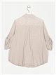 Oversized blouse with guipure beis