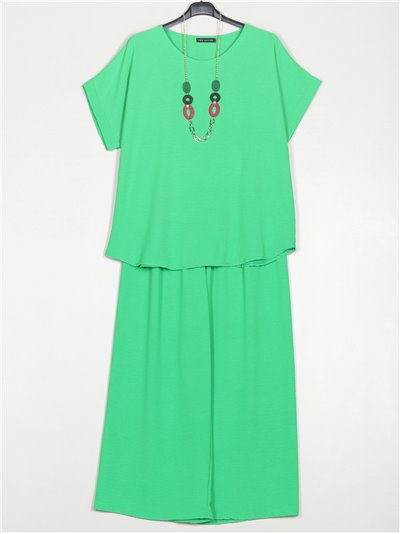 Plus size blouse + trousers verde-hierba
