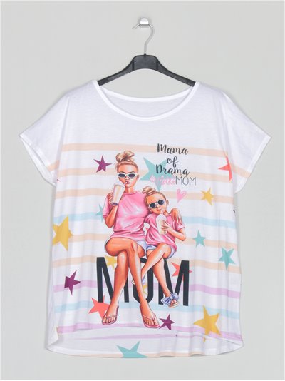 Camiseta amplia estampada mama-stars