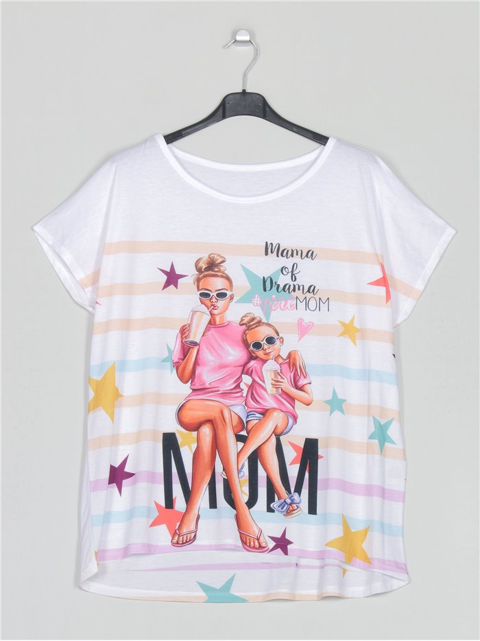 Camiseta amplia estampada mama-stars