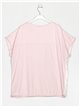 Camiseta amplia corazón rosa-claro
