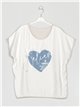 Oversized heart t-shirt beis