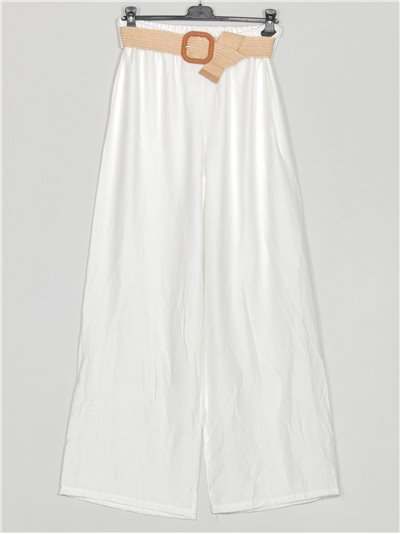 Belted palazzo trousers blanco