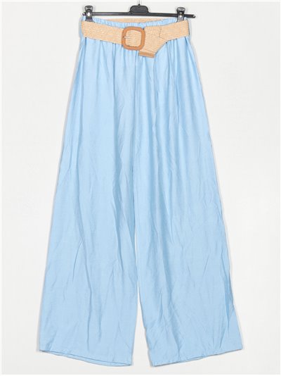 Belted palazzo trousers azul-claro