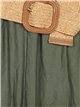 Belted palazzo trousers verde-militar